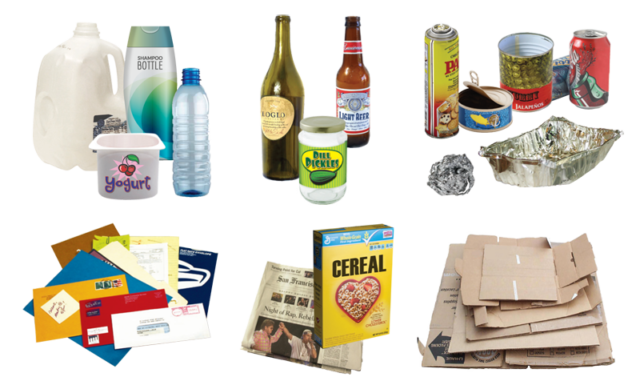 Acceptable recycling items